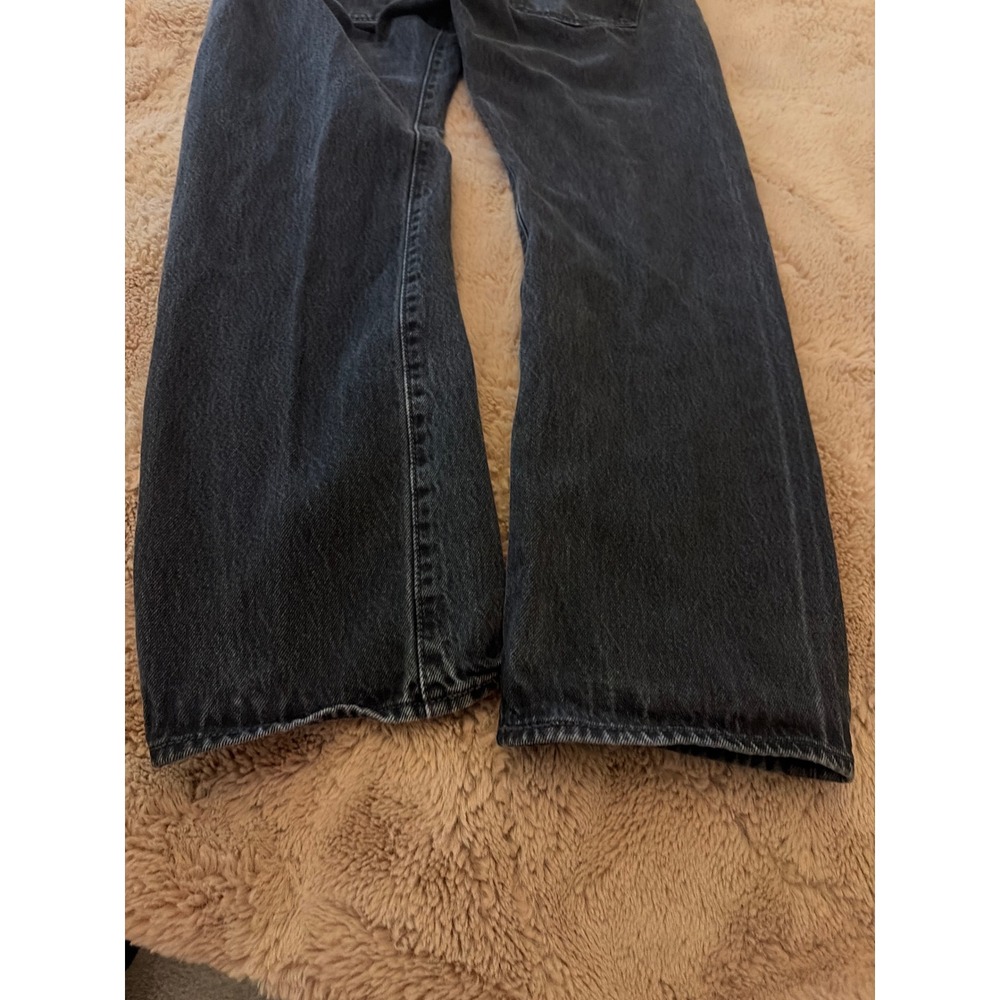 Levis 501 Original Fit Mens Black Faded Straight Leg Button Fly Jeans 34x30 - Picture 10 of 12